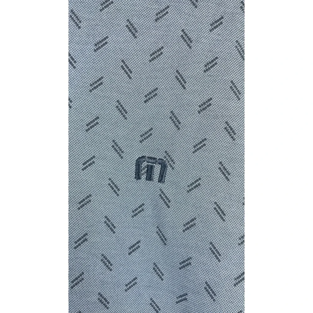 TravisMathew Polo Shirt Mens L Grey Excellent Short Sleeve Geometric Print